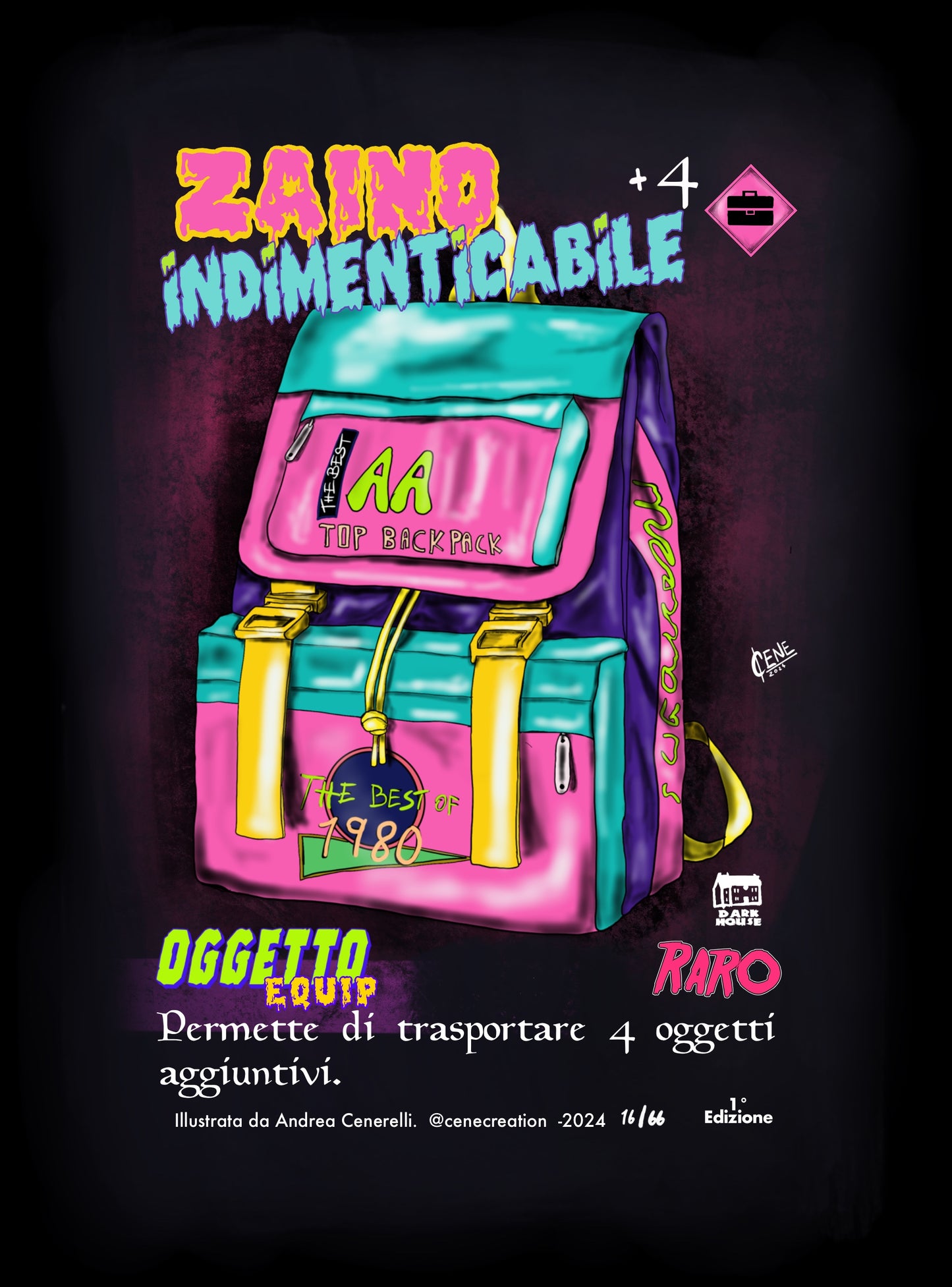 Zaino indimenticabile -DARK HOUSE- carta singola